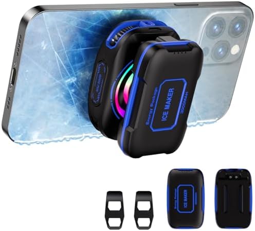 Cell Phone Cooler for Gaming, Magnetic Portable Radiator with RGB Lights, 3000mAh Rechargeable Battery, Compatible with iPhone, iPad, Android by Lumivista