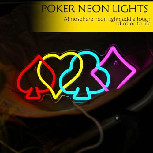 Poker Neon Sign Dimmable Playing Card LED Neon Light for Wall Decor - Image 4
