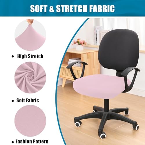 Smiry Stretch Printed Office Computer Desk Chair Seat Covers | Stretch Fit, Soft Fabric Universal Rotating Chair Cover, Washable Removable, Anti-Dust Seat Cushion Protector - Image 6