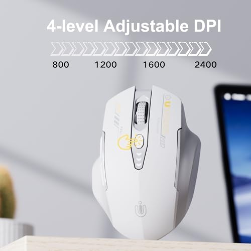 Uineer Wireless Mouse, 2.4GHz Rechargeable Computer Mouse, Battery Display - Image 4
