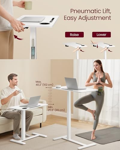 VASAGLE Overbed Table with Wheels, Mobile Laptop Standing Desk, 27.6 Inch - Image 5