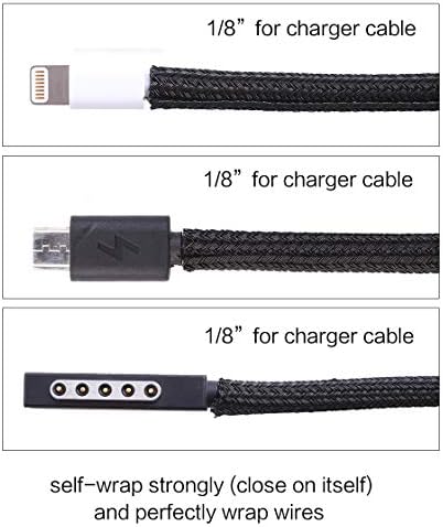 Alex Tech 25ft - 1/8 inch Cord Protector Wire Loom Tubing Cable Sleeve Split Sleeving For USB Cable Power Cord Audio Video Cable – Protect Cat From Chewing Cords - Black - Image 3
