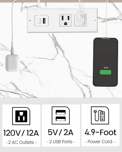 TUTOTAK End Table with Charging Station, Side Table, Nightstand - Image 7