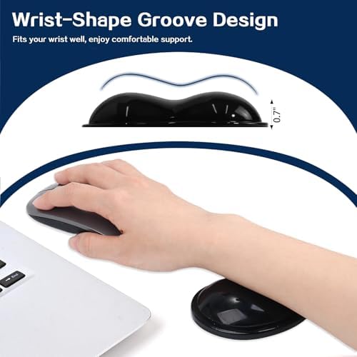 Gel Keyboard & Mouse Wrist Rest Set - Keyboard Wrist Rest Pad & Mouse Support for Office Gaming Pad Computer Laptop Ergonomic Comfortable Pain Relief- Pad Set (Mouse Support Set) - Image 5