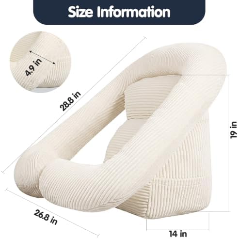 Reading Pillow for Bed Adult, 2-in-1 Back Rest Pillow for Sitting Up - Image 2