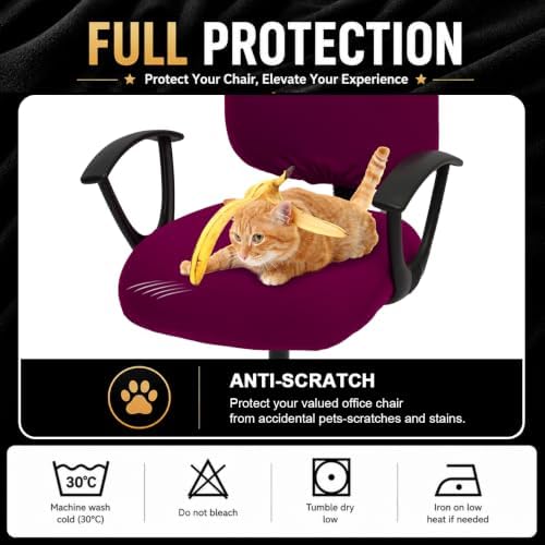 DIVA EN CAMINO DEC Stretchable Desk Office Chair Seat Covers - Universal Stretch Computer Chair Slipcover - Washable Rotating Backrest Coverings & Cushion Protectors for Dogs, Cats, Pets、 - Image 5