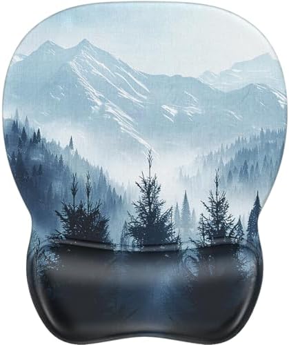 MROCO Ergonomic Mouse Pad with Gel Wrist Rest, 9.4 x 8.1 in, Cloud Forest by MROCO