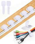 AGPTEK 80Pcs Self-Adhesive Cable Ties, Hook and Loop Cable Straps, White by AGPTEK