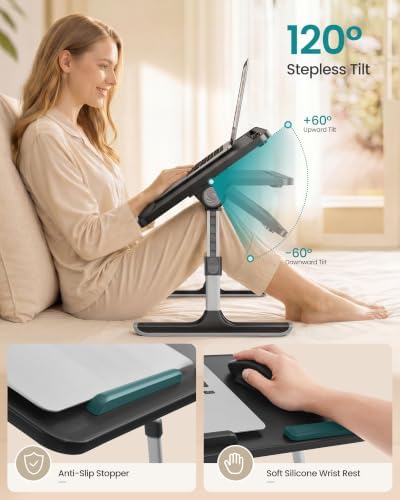 SONGMICS Bed Laptop Desk, Adjustable, 8 Heights, 23.6 x 15.7 Inches - Image 3