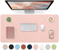 Bloss Pink Desk Mat, Waterproof Non-Slip Leather Desk Pad, Large Mouse pad, Computer Mat for Desk, Pink Desk Accessories Easy Clean for Office/Home(35.4×15.7 Inches) by Bloss
