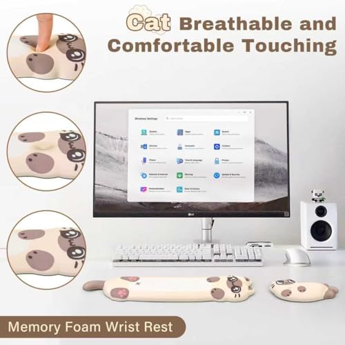 Keyboard Wrist Rest and Mouse Pad Set, Wrist Rest for Keyboard and Mouse - Image 6