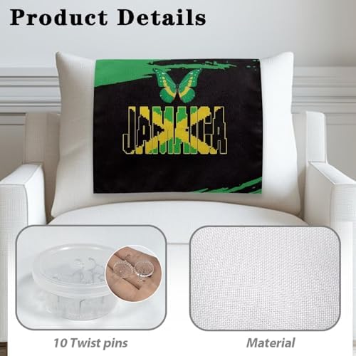 Jamaica Butterfly Flag Print Headrest Cover for Small Recliner 26x16 Inch - Waterproof Slipcover with Non-Slip Fixing Nails, Breathable Washable Protector for Home Office Chair - Image 4