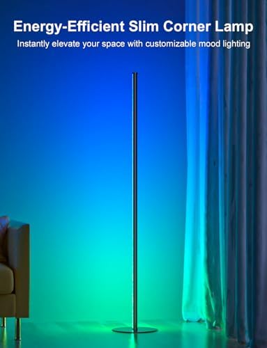 LED Corner Floor Lamp, RGB IC Ambient Lighting 55" - Image 2