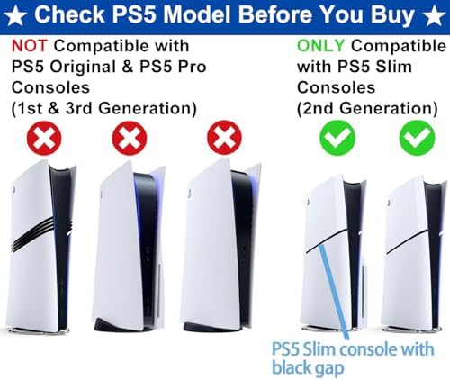 PS5 Wall Mount for PlayStation 5 Console - Sleek Hidden Design for Mounting Near or Behind TV, 2 Controller & Headset Holders Included (PS5 Slim) - Image 7