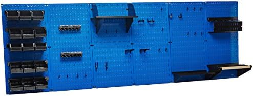 Wall Control Pegboard Organizer 8 ft Pegboard Master Workbench Kit with Blue Toolboard and Black Pegboard Hooks - Image 4