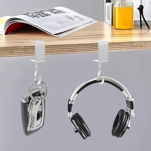 cobee Clamp-On Under Desk Hooks, Desk Mount Hanging Bag Holder Metal Hook - Image 6