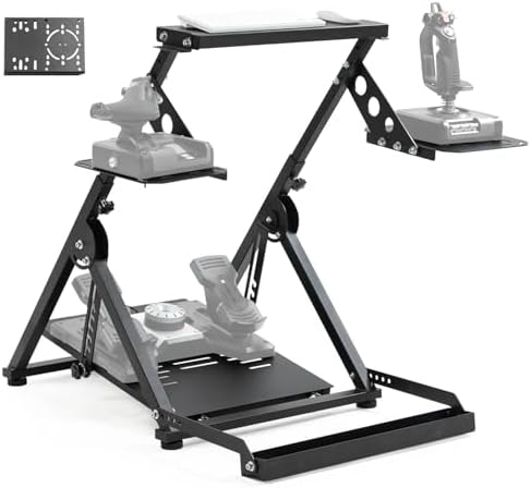 Anman Foldable Racing Flight Simulator Stand with Chair Wheel Fixed Slot by Anman