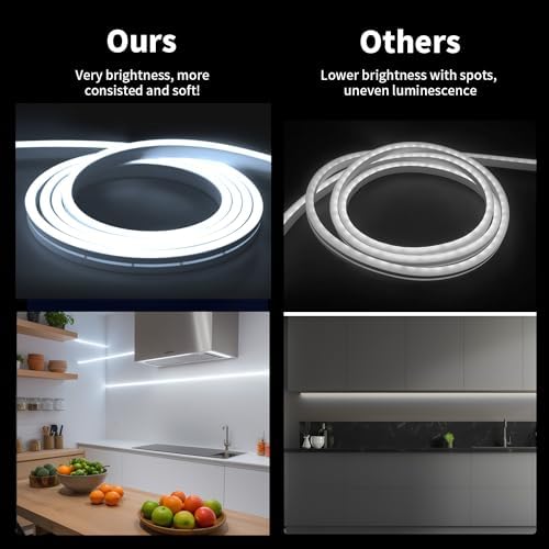 iNextStation White LED Light Strip 16.4FT Neon Rope Light (with DC12V Plug) - Image 3