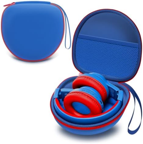 Kids Headphones Case for Folding Headphone, Blue+Red Edge (Case Only) by LTGEM