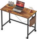 Mericonia 32x16 Inch Computer Desk with Wheels, Small Simple Rolling Desk by MERICONIA