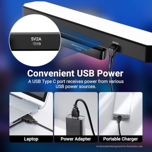 NEEWER Basics LED Chin Fill Lighting CRI95, 6W Bi Color Portable Desk Phone Selfie Photo Light, USB Powered for TikTok Streaming Laptop Video Conference Tripod Recording Travel Makeup, TL30B - Image 4
