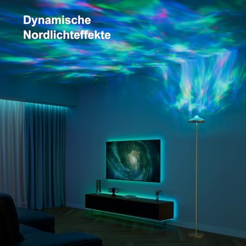 DUSKTEC 3-in-1 Floor Lamp, RGB Aurora & Galaxy Star Projector, 69", Gold - Image 4