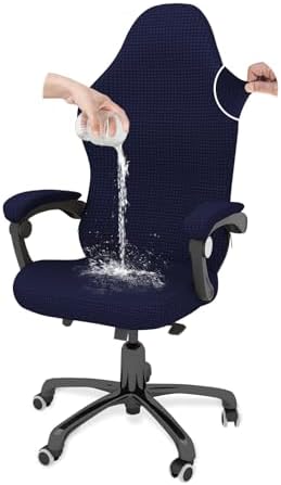 Gaming Chair Cover Game Chair Cover for Reclining Rotating Chair, Navy Blue | Waterproof, Cat Scratch Proof, Stretch Game Chair Covers with Amrest, Breathable, Anti-Scratch, For Tall High Back Chairs by GOWT