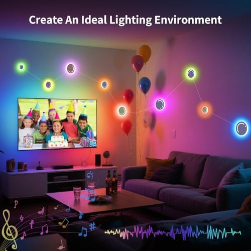 KANTUTOE Smart LED Wall Lights, 9-Piece RGB LED Light with App & Remote Control, TV Backlights, Music Sync, Color-Changing, Ambient Lighting for Gaming, Bedroom, Living Room and Home Decor - Image 5