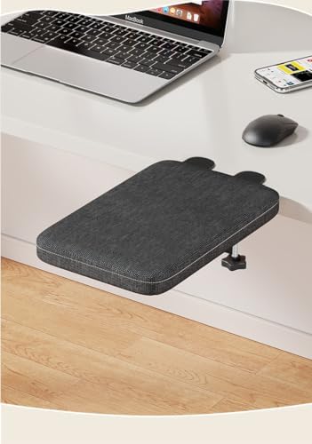 Foldable Armrest Desk Mount - Metal Support + Cushioned Pad for Wrist Relief, Ergonomic Workstation Accessory (Grey) - Image 4