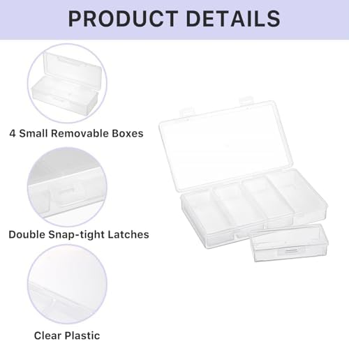 Hipiwe Plastic Qtip Cotton Swab Travel Case Hair Accessories Holder, 4-Slot - Image 6
