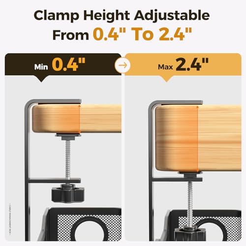 Under Desk Cable Management Tray Black, Cinati Wire Organizers No Drill, Cable Tray with Clamp for Wire Management, Cord Organization Box for Office, Home - No Damage to Desk - Image 2