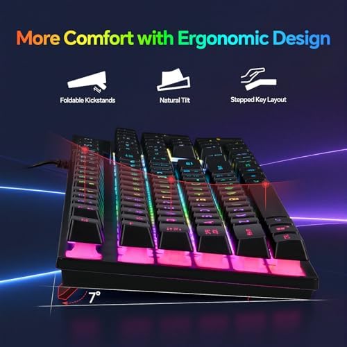 Gaming Keyboard and Mouse, Headset, Mouse Pad Combo, 10 RGB Backit Effects - Image 3