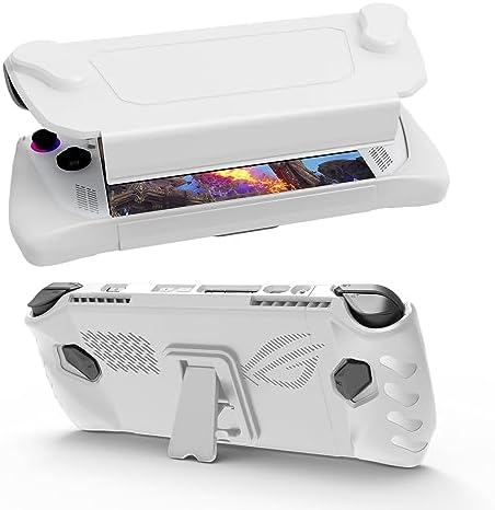 Full Protective Case with Stand Base for ROG Ally Consoles, Shockproof Gaming Protective Case Protector Cover Game Console Skin Shockproof Protector Cover Accessories (White) - Image 3