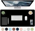 Leather Desk Pad, Mouse Pad, Non-Slip Desk Protector Mat, Leather Desk Blotter, Computer Desk Pad, Waterproof Desk Mat for Home Office and Decor - Black (31.5×15.7 Inches) by Bloss