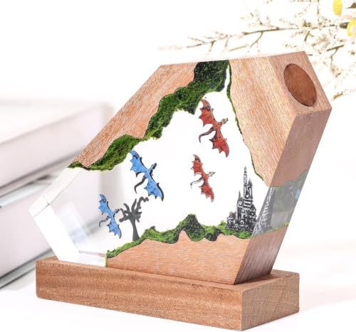 Epoxy Dragon Resin Lamp, Handmade Resin Night Light with USB Port - Image 2