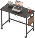 Mericonia 32x16 Inch Computer Desk with Wheels, Small Simple Rolling Desk by MERICONIA