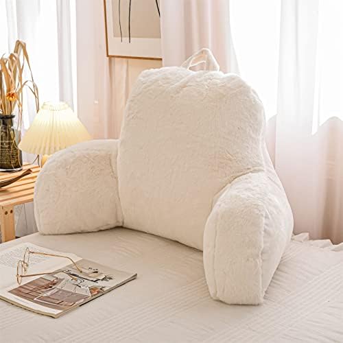 A Nice Night Ivory Reading Pillow, 17" Bed Wedge Pillows with Arms, M by ANICENIGHT
