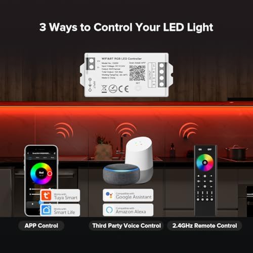 BTF-LIGHTING C03W WiFi Controller for 4pin SMD COB RGB(+ R G B) LED Strip - Image 2