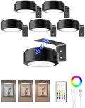 EZVALO Picture Lights for Wall, 2000mAh Rechargeable Battery Magnetic Poster Lights with 3 Color Temps & 12 RGB, Remote Dimmable Timer Painting Light, Wall Decor Light for Art Display, Frame (6 Pack) by EZVALO