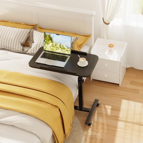 Furist Bed Desk Adjustable Overbed Bedside Table Rolling Laptop Tray Desk Cart Height Portable Mobile Sit Stand Table Tilting Hospital Bed with Wheels - Image 3