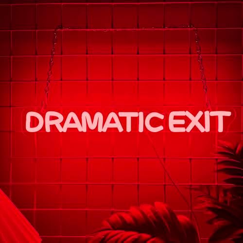 Allball Dramatic Exit Neon Sign,USB Powered Theater LED Neon Light Cinema Decor, for Office Game Room Movie Theate Dramatic Room Movieroom Sign(15.7 * 2.3 In) - Image 2