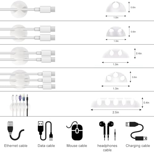 137PCS Cable Management Kit 4 Cable Sleeve Split 100 Cable Zip Ties 10 Cable Clips 15 Adhesive Wall Cable Tie 10 Cable Zip Tie for TV Computer Office Home Under Desk - Image 2