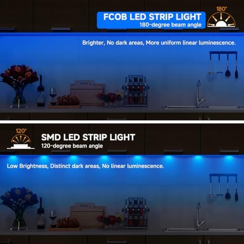 BTF-LIGHTING 5V USB COB LED Strip Lights 6.56FT Blue Color for TV - Image 2