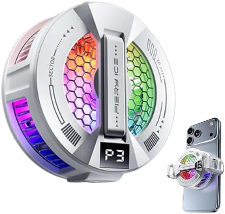 2 In 1 Magnetic & Clip-On Phone Cooler, 3-Level Silent Fan with RGB Effects by Unknown
