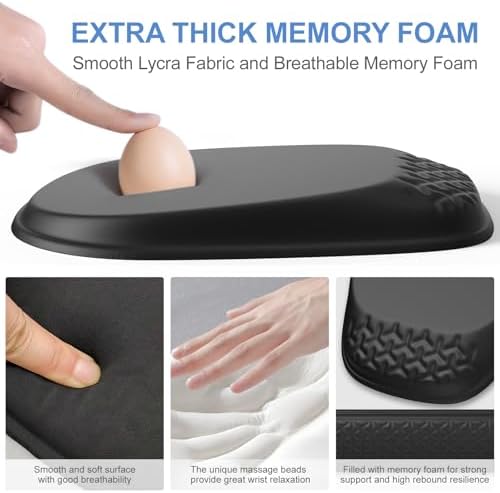 Ergonomic Mouse Pad with Wrist Rest, Memory Foam Support for Office - Image 3