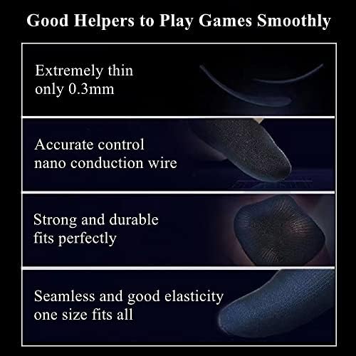 Gaming Gloves for Sweaty Hands, Ultra-Thin Breathable Touchscreen Game Gloves with Thumb Finger Sleeves for iPad Tablet/Mobile Phone - Image 7
