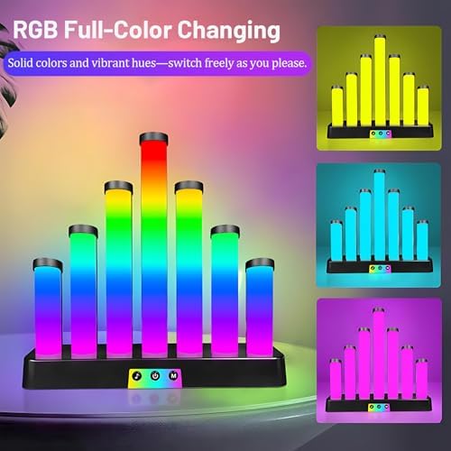 AVEKI RGB Table Lamp, Color Changing Gaming Light with Music Sync, USB Powered Desk Lamp for Gaming Room Decor Pictures Ambient Lighting (A-Stepped) - Image 3