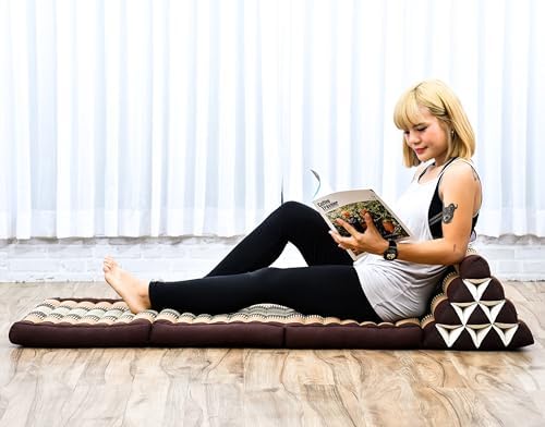 Leewadee Thai Foldable Floor Mat 67 x 21 inches Kapok with Backrest - Image 2