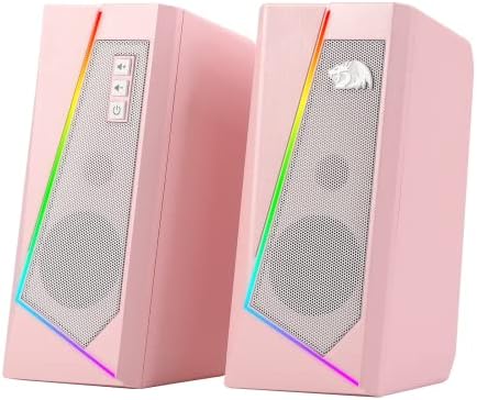 Redragon GS520 Wired 2.0 Channel Stereo Sound Desktop RGB Computer Speakers by REDRAGON