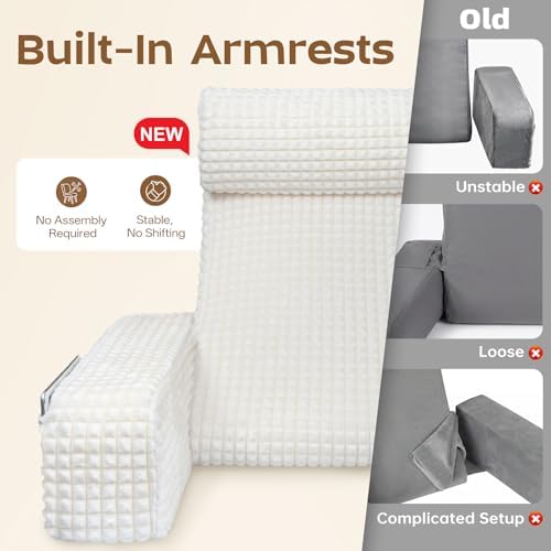 Vekkia 19'' Reading Pillow with Armrests and XL Pockets for Adults - Image 3